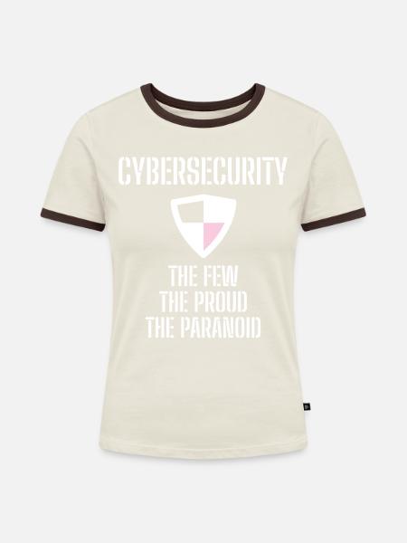 Cybersecurity - IT-Sicherheit Informatiker - Frauen Kontrast-T-Shirt - Off-White/Dunkelbraun