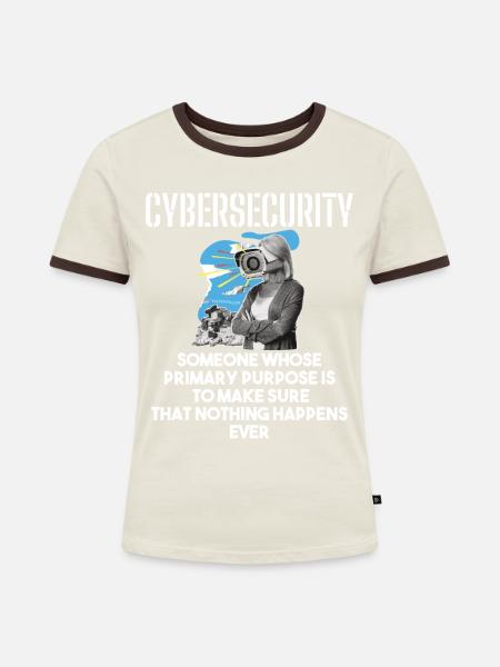 Cybersecurity - IT-Sicherheit Informatiker - Frauen Kontrast-T-Shirt - Off-White/Dunkelbraun