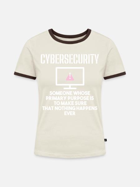 Cybersecurity - IT-Sicherheit Informatiker - Frauen Kontrast-T-Shirt - Off-White/Dunkelbraun
