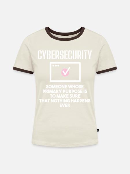 Cybersecurity - IT-Sicherheit Informatiker - Frauen Kontrast-T-Shirt - Off-White/Dunkelbraun