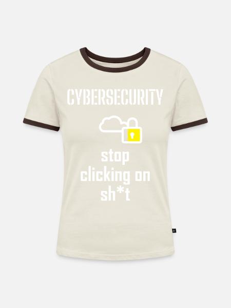 Cybersecurity - IT-Sicherheit Informatiker - Frauen Kontrast-T-Shirt - Off-White/Dunkelbraun