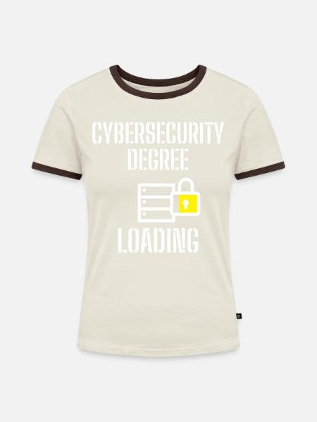 Cybersecurity - IT-Sicherheit Informatiker - Frauen Kontrast-T-Shirt - Off-White/Dunkelbraun