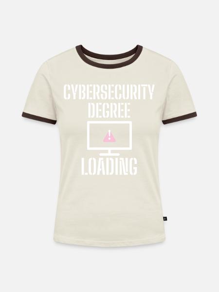 Cybersecurity - IT-Sicherheit Informatiker - Frauen Kontrast-T-Shirt - Off-White/Dunkelbraun
