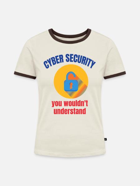 Cybersecurity - IT-Sicherheit Informatiker - Frauen Kontrast-T-Shirt - Off-White/Dunkelbraun