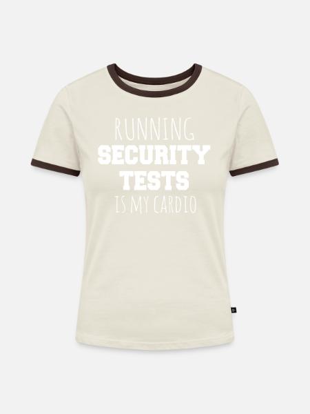 Cybersecurity - IT-Sicherheit Informatiker - Frauen Kontrast-T-Shirt - Off-White/Dunkelbraun