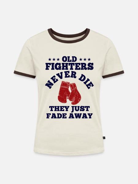 Boxsport Boxing - Frauen Kontrast-T-Shirt - Off-White/Dunkelbraun
