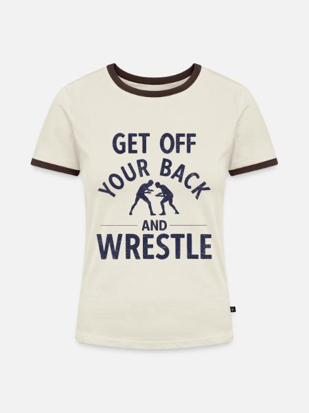 Grappling Martial Arts Wrestling - Frauen Kontrast-T-Shirt - Off-White/Dunkelbraun