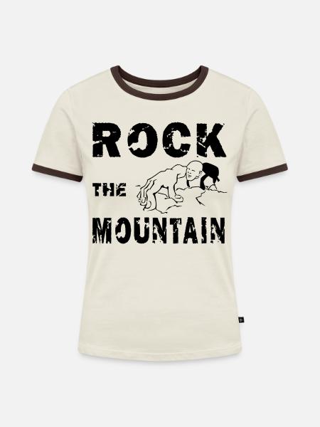 Bergsteiger - Frauen Kontrast-T-Shirt - Off-White/Dunkelbraun