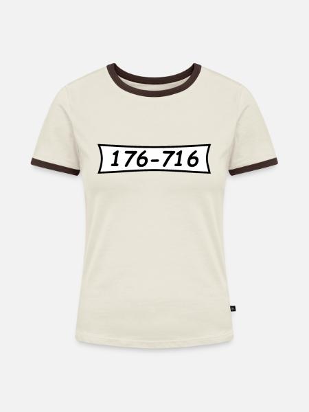 Panzerknacker Nummer 176 716 - Frauen Kontrast-T-Shirt - Off-White/Dunkelbraun