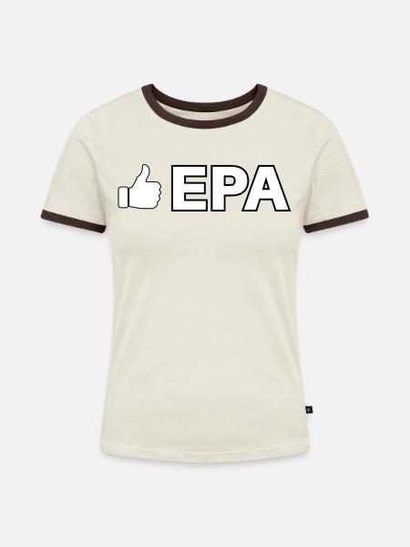 Ähnliches Symbol mit EPA-Text - Frauen Kontrast-T-Shirt - Off-White/Dunkelbraun