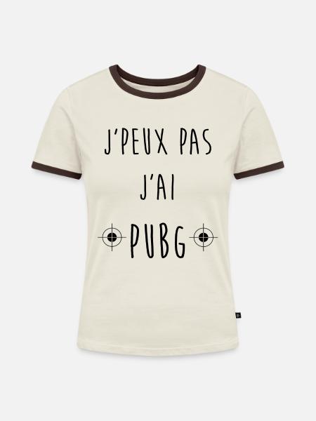 ICH KANN NICHT. - Frauen Kontrast-T-Shirt - Off-White/Dunkelbraun