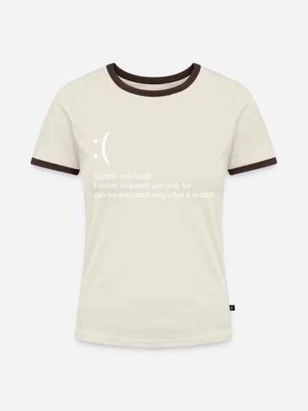 System overload - Windows Fehler - Frauen Kontrast-T-Shirt - Off-White/Dunkelbraun