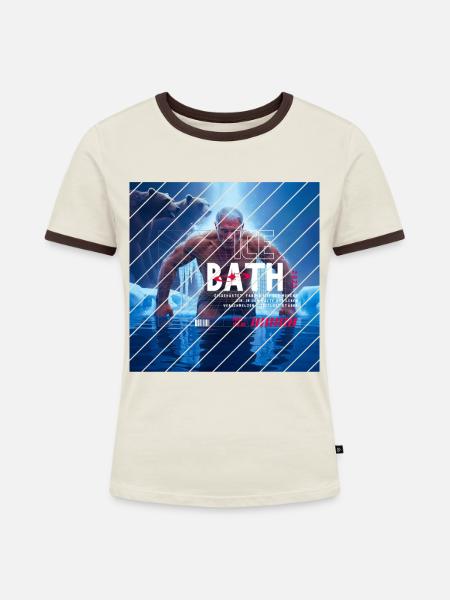 Eisbad - Frauen Kontrast-T-Shirt - Off-White/Dunkelbraun