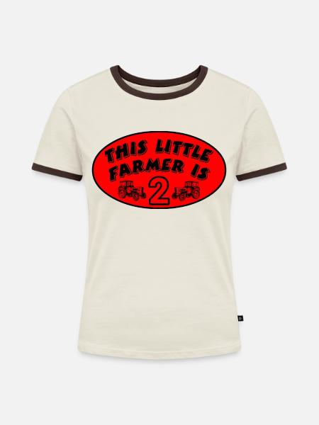Bauer - Frauen Kontrast-T-Shirt - Off-White/Dunkelbraun