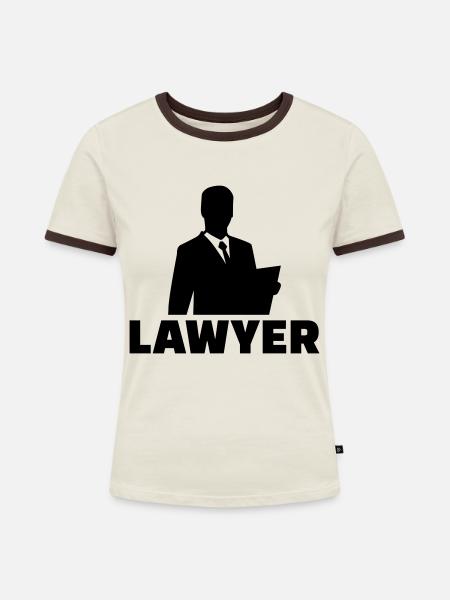 Anwalt - Frauen Kontrast-T-Shirt - Off-White/Dunkelbraun