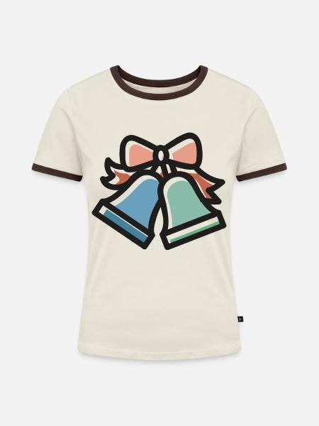 christmas - Frauen Kontrast-T-Shirt - Off-White/Dunkelbraun