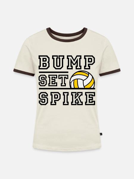 Bump Set Spike - Farbwechsel möglich - Frauen Kontrast-T-Shirt - Off-White/Dunkelbraun
