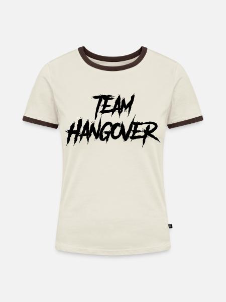 team hangover - Frauen Kontrast-T-Shirt - Off-White/Dunkelbraun