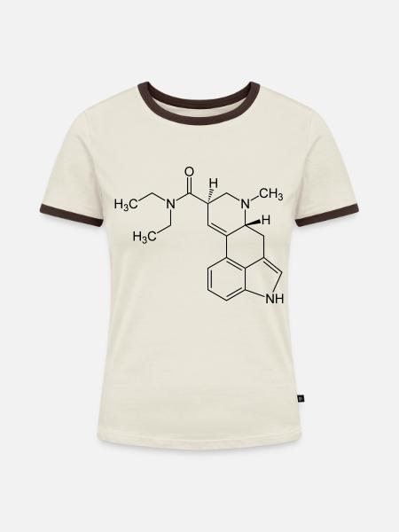 LSD - Frauen Kontrast-T-Shirt - Off-White/Dunkelbraun