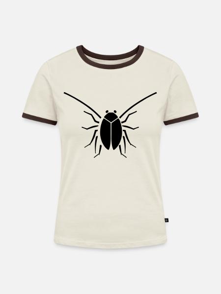 Schabe - Frauen Kontrast-T-Shirt - Off-White/Dunkelbraun