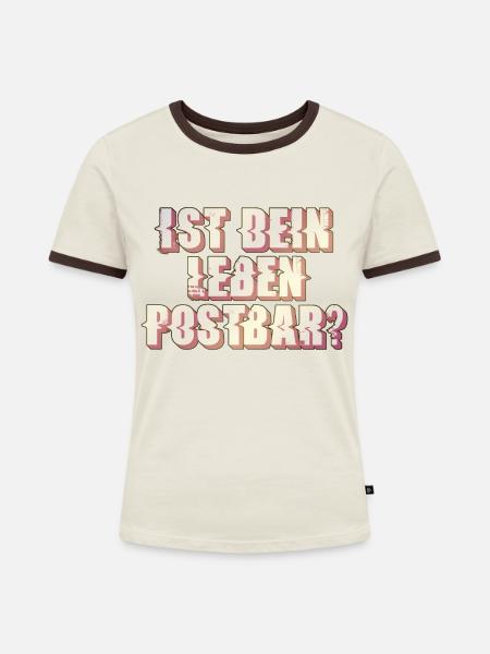 Instalife - Frauen Kontrast-T-Shirt - Off-White/Dunkelbraun