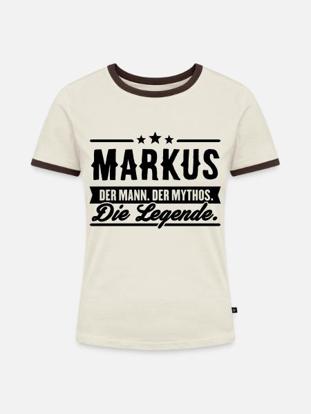 Mann Mythos Legende Markus - Frauen Kontrast-T-Shirt - Off-White/Dunkelbraun