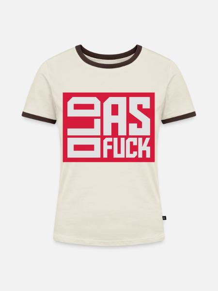 old AF Text Logo - Frauen Kontrast-T-Shirt - Off-White/Dunkelbraun