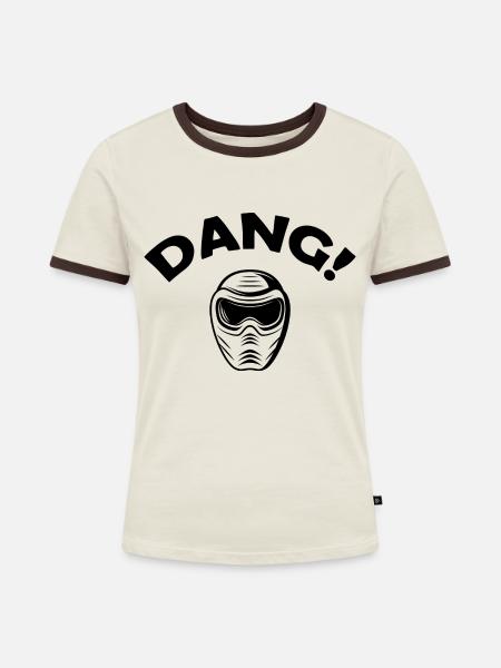 Paintball Airsoft - Frauen Kontrast-T-Shirt - Off-White/Dunkelbraun