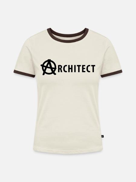 Architect - Frauen Kontrast-T-Shirt - Off-White/Dunkelbraun