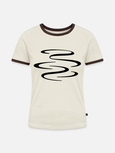 dampfen - Frauen Kontrast-T-Shirt - Off-White/Dunkelbraun