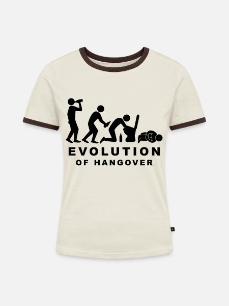 Evolution Hangover - Frauen Kontrast-T-Shirt - Off-White/Dunkelbraun