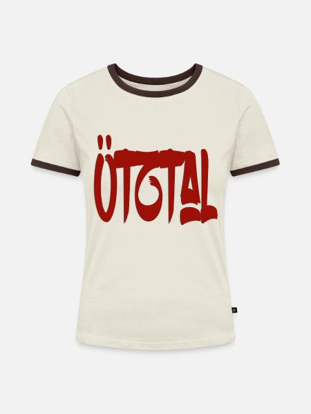 Ötztal - Tirol - Frauen Kontrast-T-Shirt - Off-White/Dunkelbraun