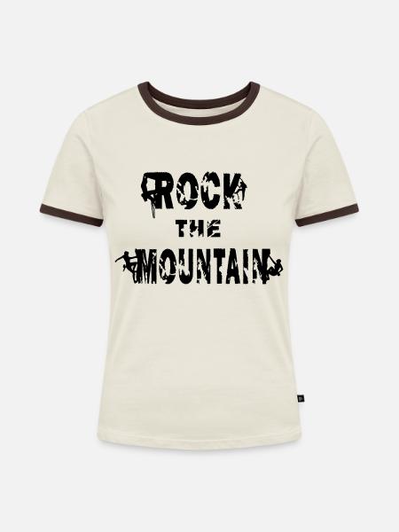Bergsteiger - Frauen Kontrast-T-Shirt - Off-White/Dunkelbraun