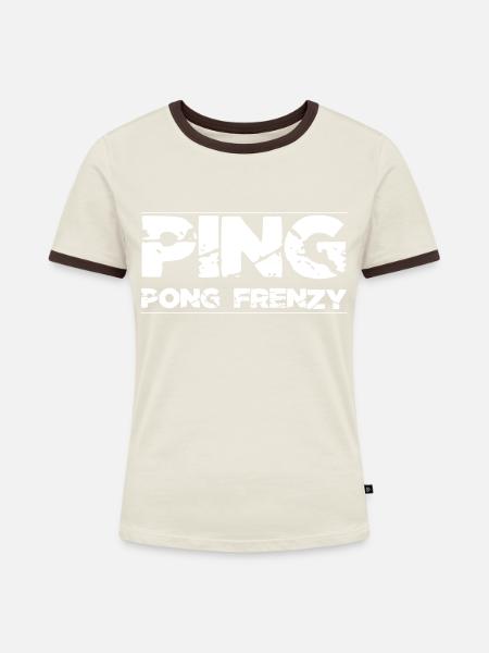 table tennis matches statement - Frauen Kontrast-T-Shirt - Off-White/Dunkelbraun