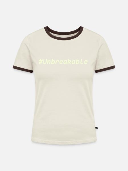 Unbreakable - Frauen Kontrast-T-Shirt - Off-White/Dunkelbraun