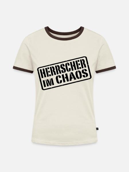 Herrscher im Chaos - Frauen Kontrast-T-Shirt - Off-White/Dunkelbraun