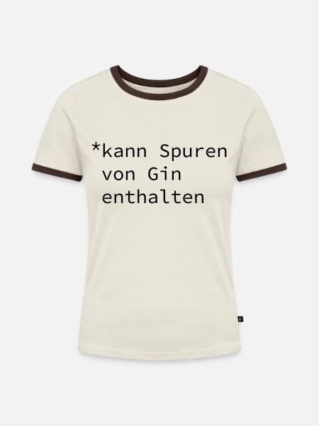 gin - Frauen Kontrast-T-Shirt - Off-White/Dunkelbraun