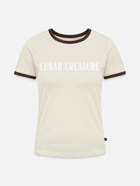 Lunar Creature - Reflector - Frauen Kontrast-T-Shirt - Off-White/Dunkelbraun