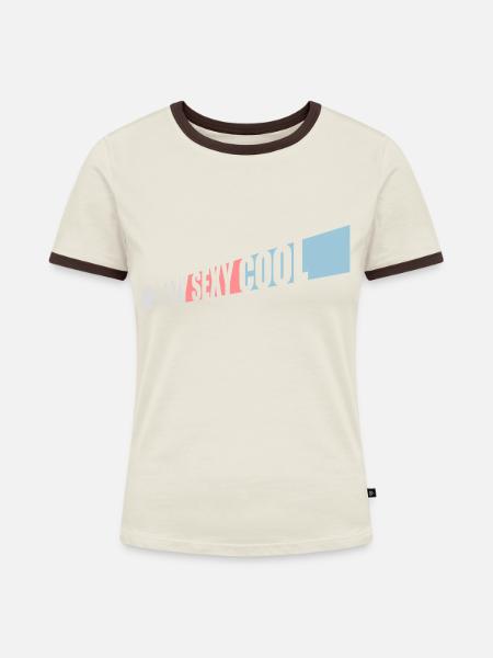 crazy sexy cool Design - Frauen Kontrast-T-Shirt - Off-White/Dunkelbraun