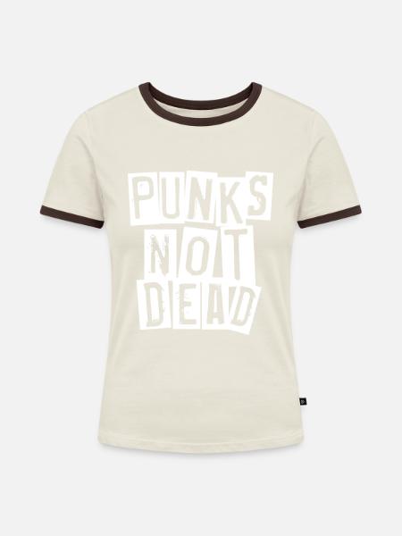 punkrock punk rocker punker - Frauen Kontrast-T-Shirt - Off-White/Dunkelbraun