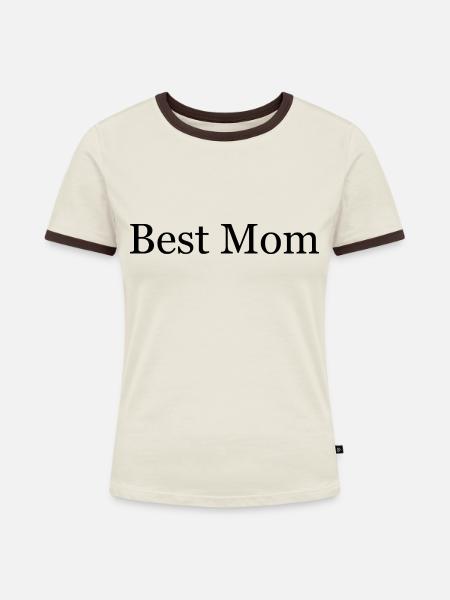 Best Mom - Frauen Kontrast-T-Shirt - Off-White/Dunkelbraun