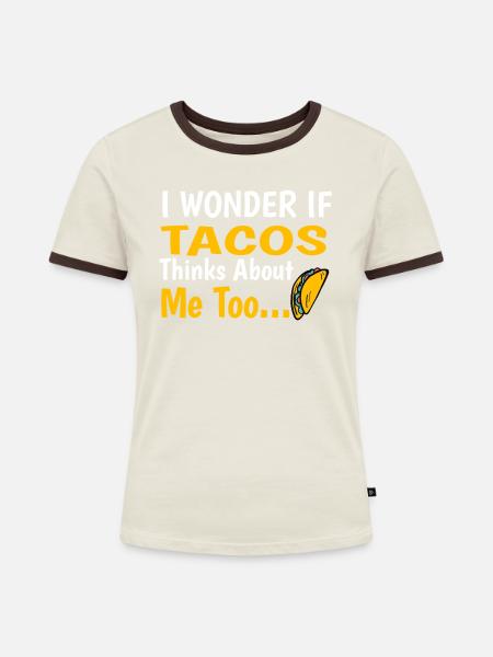 Taco - Frauen Kontrast-T-Shirt - Off-White/Dunkelbraun