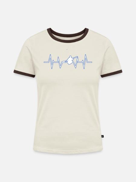 Kayak - Frauen Kontrast-T-Shirt - Off-White/Dunkelbraun