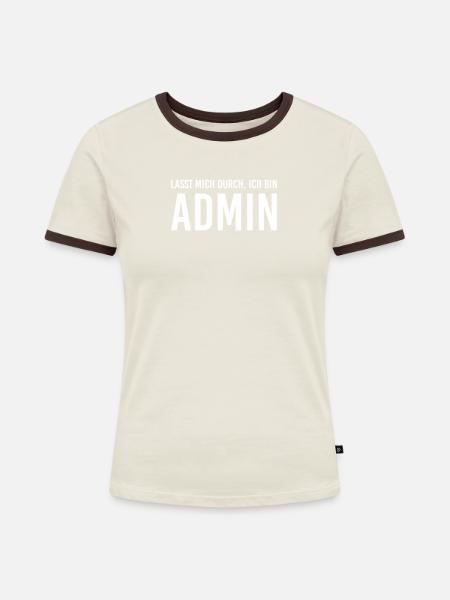 Programmierer - Frauen Kontrast-T-Shirt - Off-White/Dunkelbraun