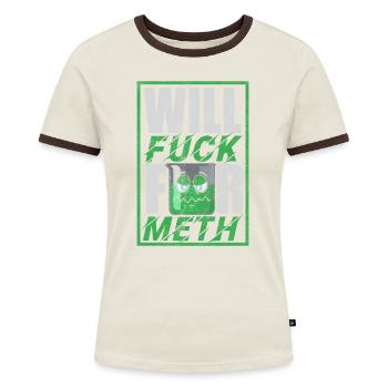 Lustiges Meth Design - Frauen Kontrast-T-Shirt - Off-White/Dunkelbraun - Vorne - AI Model Female 172 dark (172cm)