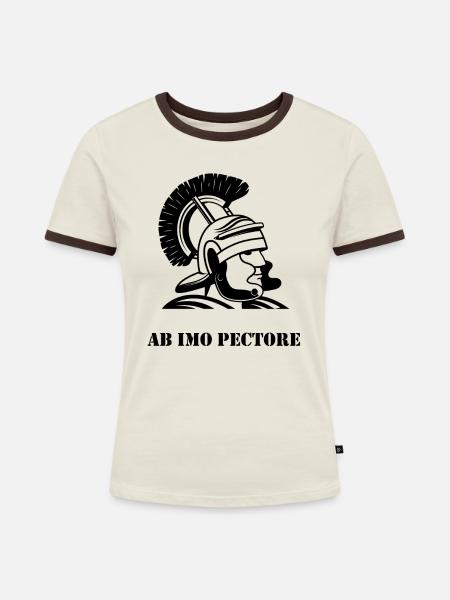 Römisches Reich - Frauen Kontrast-T-Shirt - Off-White/Dunkelbraun