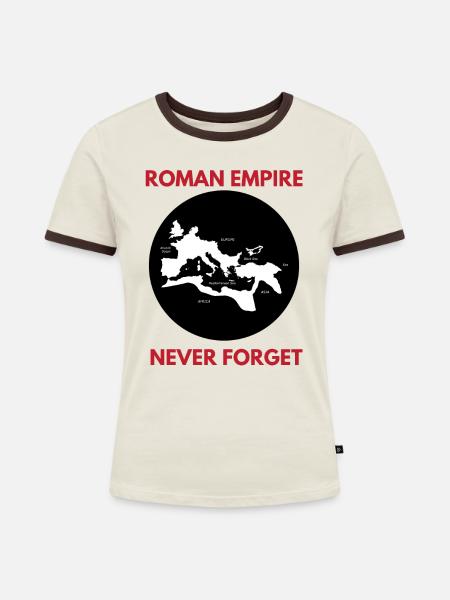 Römisches Reich - Frauen Kontrast-T-Shirt - Off-White/Dunkelbraun