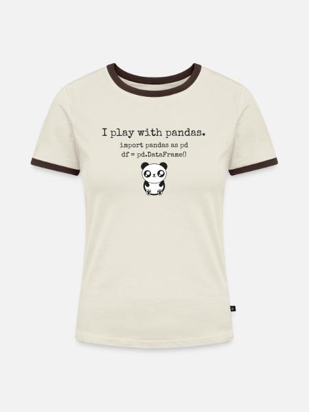 Für Data Scientists und Python-Programmierer - Frauen Kontrast-T-Shirt - Off-White/Dunkelbraun