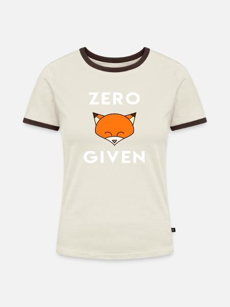Null Fox gegeben - Frauen Kontrast-T-Shirt - Off-White/Dunkelbraun