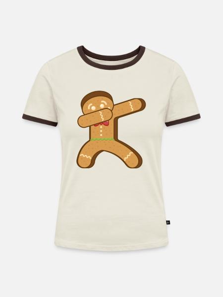 Weihnachtsdesign für Weihnachtsliebhaber - Frauen Kontrast-T-Shirt - Off-White/Dunkelbraun